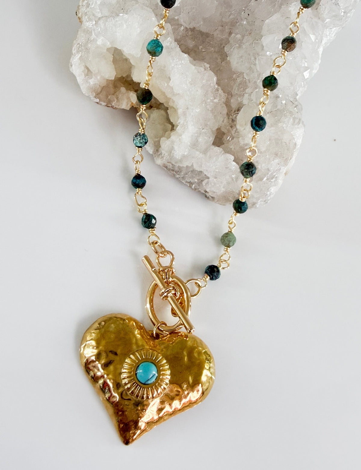 Turquoise Heart Beads Necklace