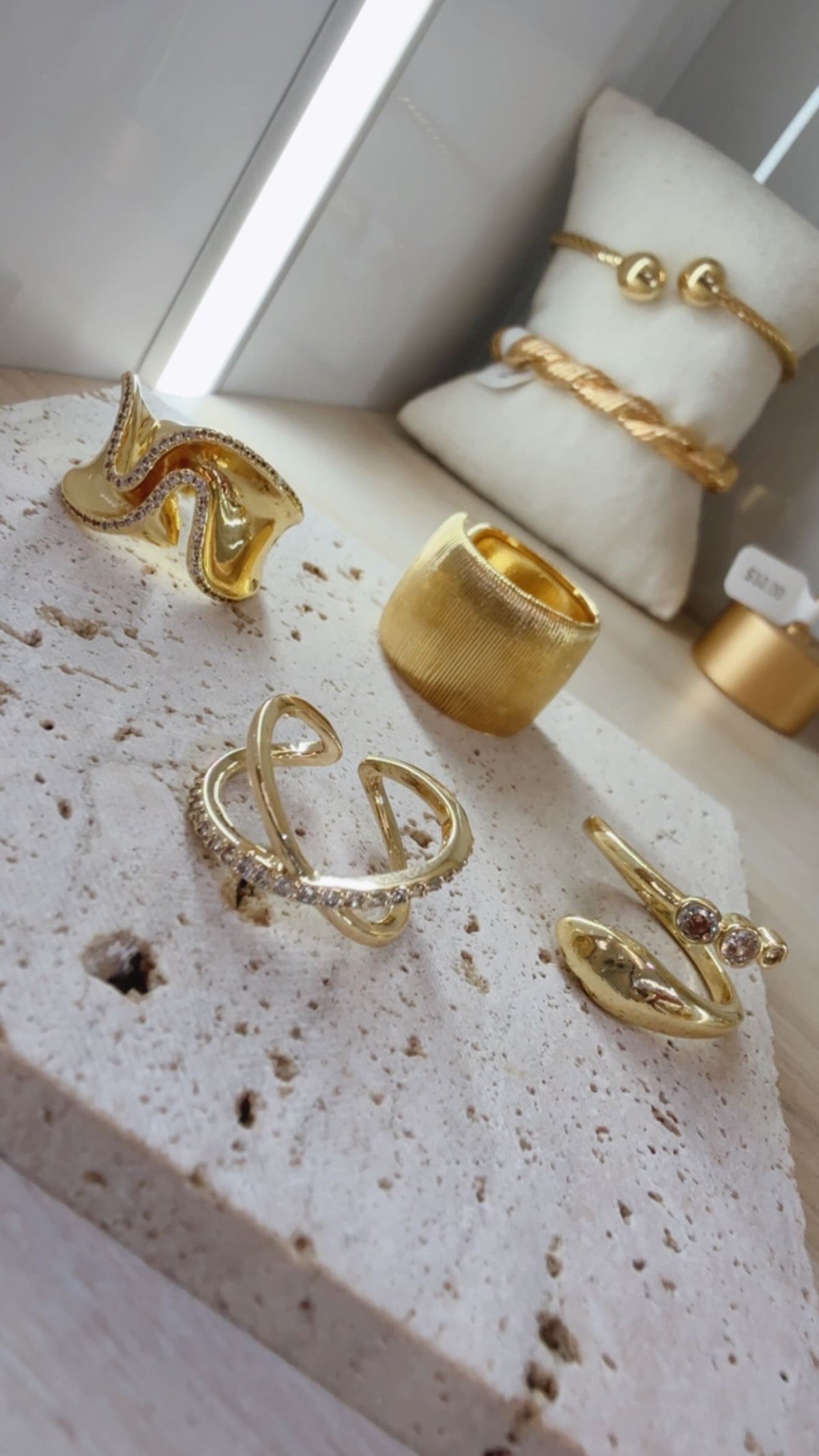 Triple Dotted Snake Ring