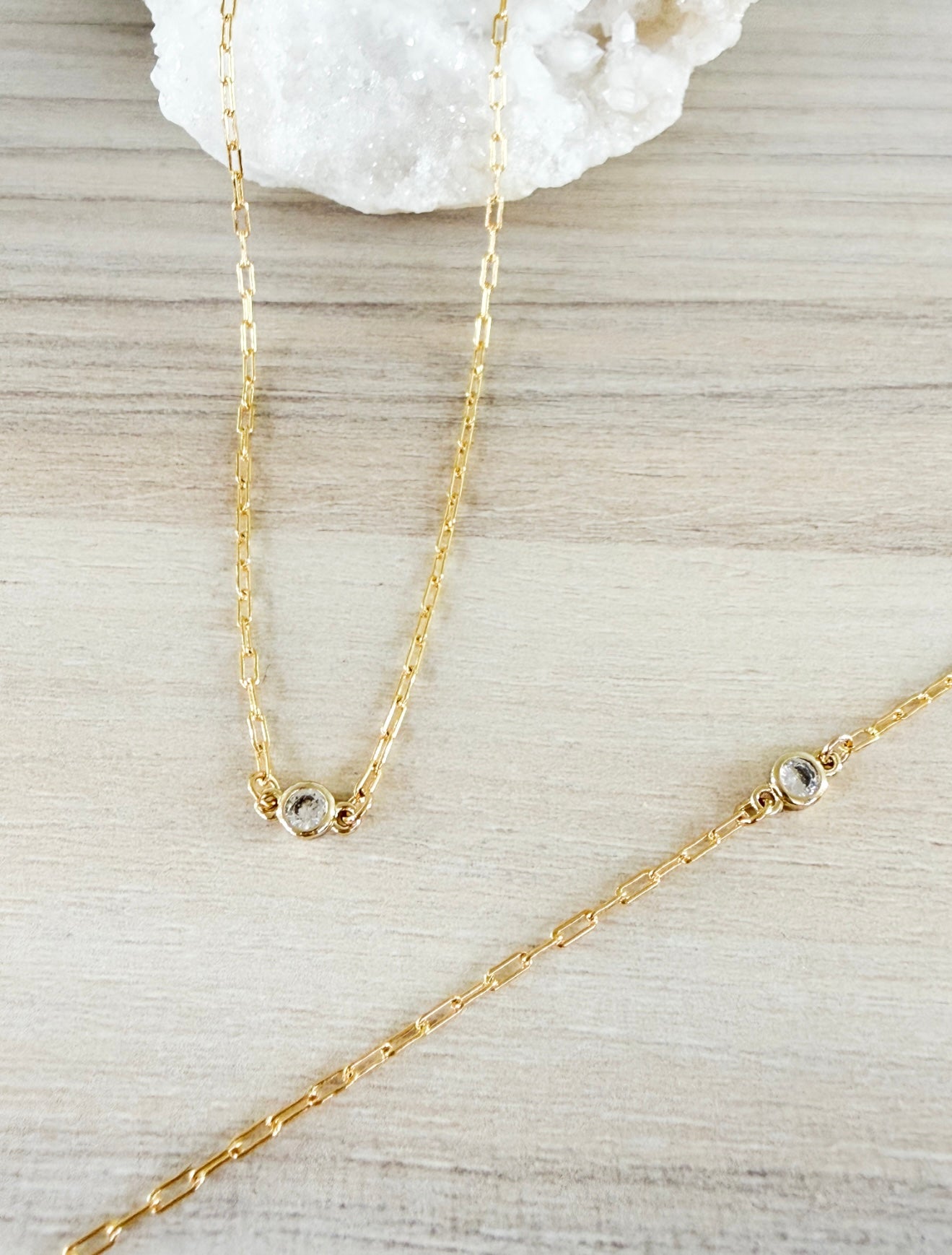 Mini Zirconia Round Necklace