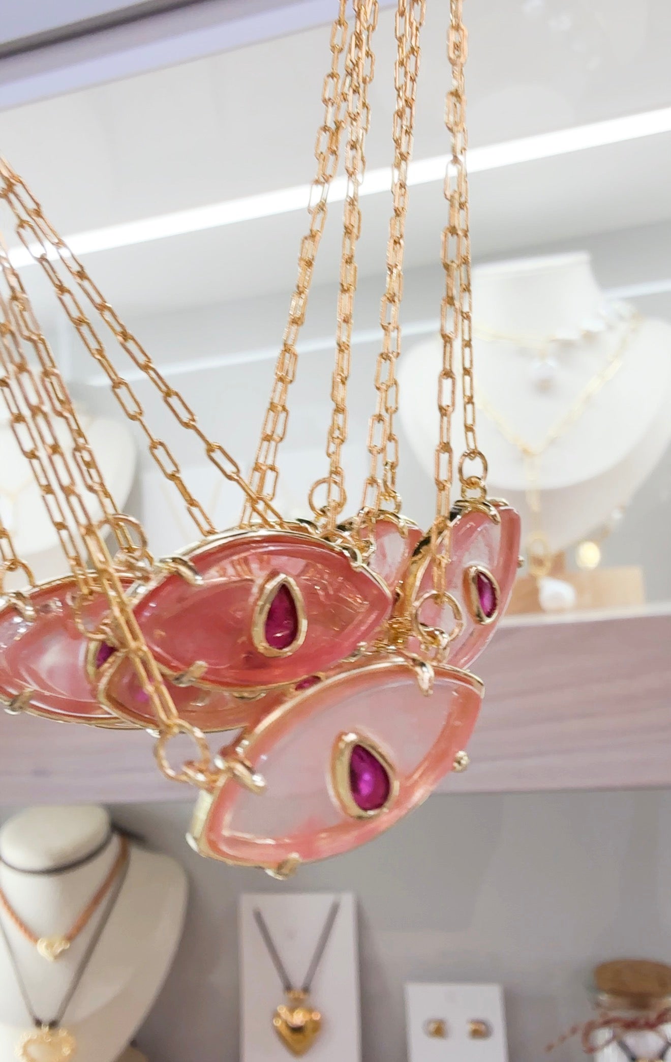 Rose Quartz Eye Necklace