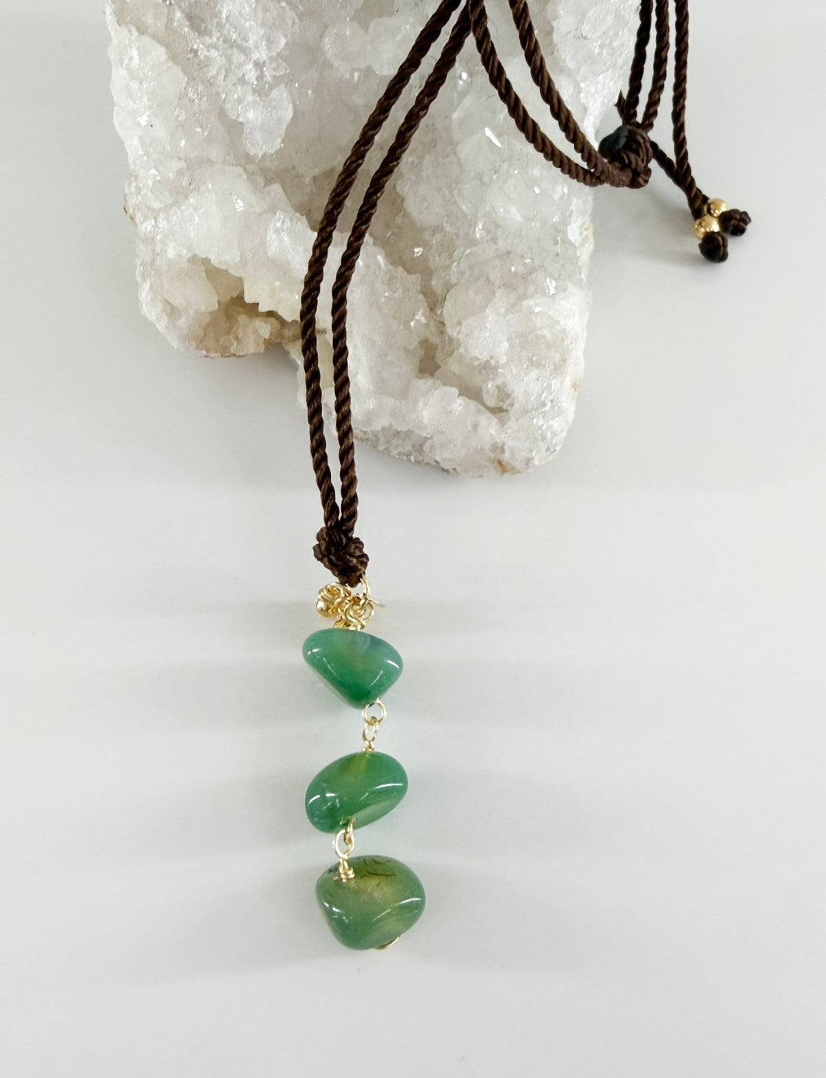 Green Agate Brown Cord