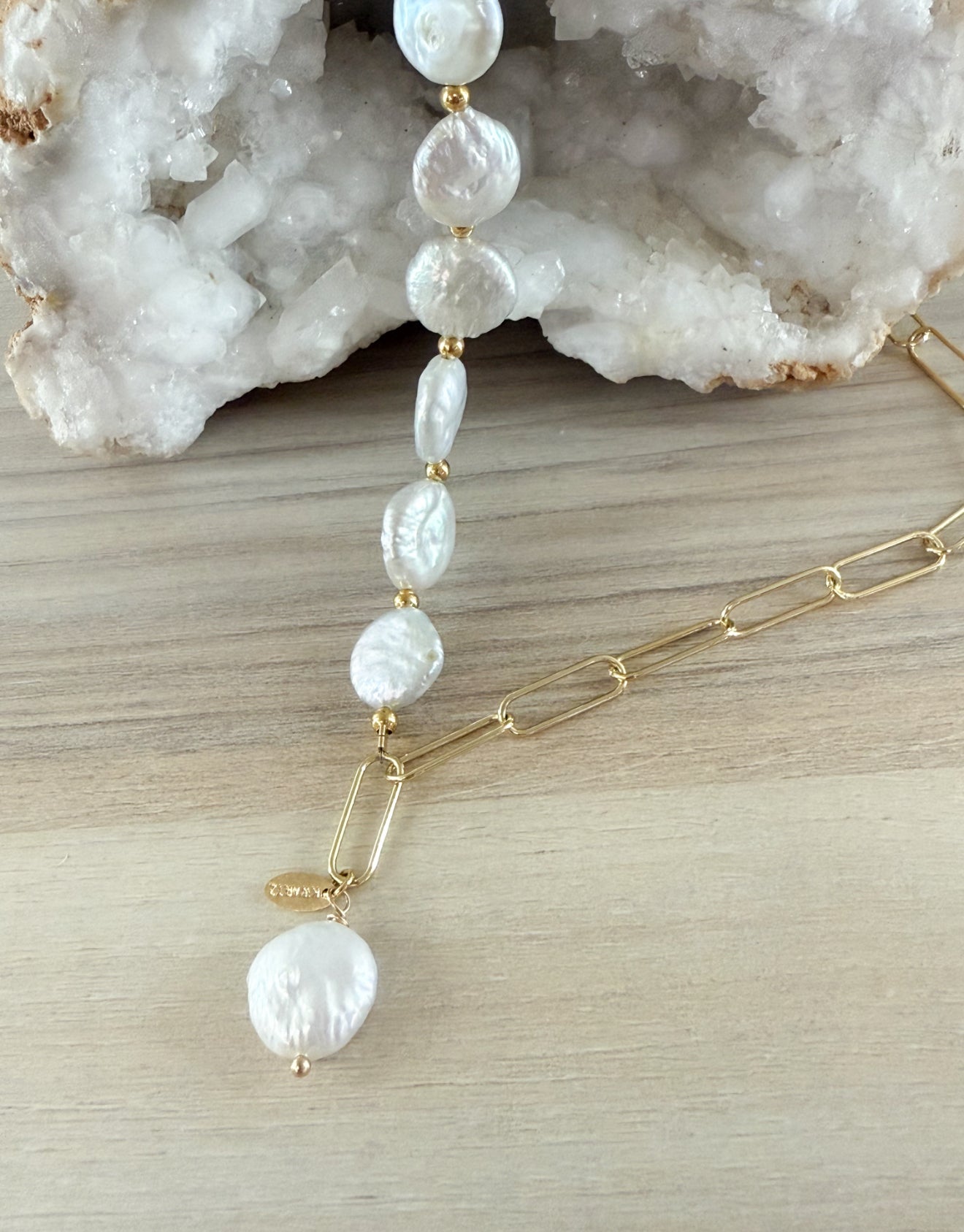 Kathia Coin Pearl Necklce