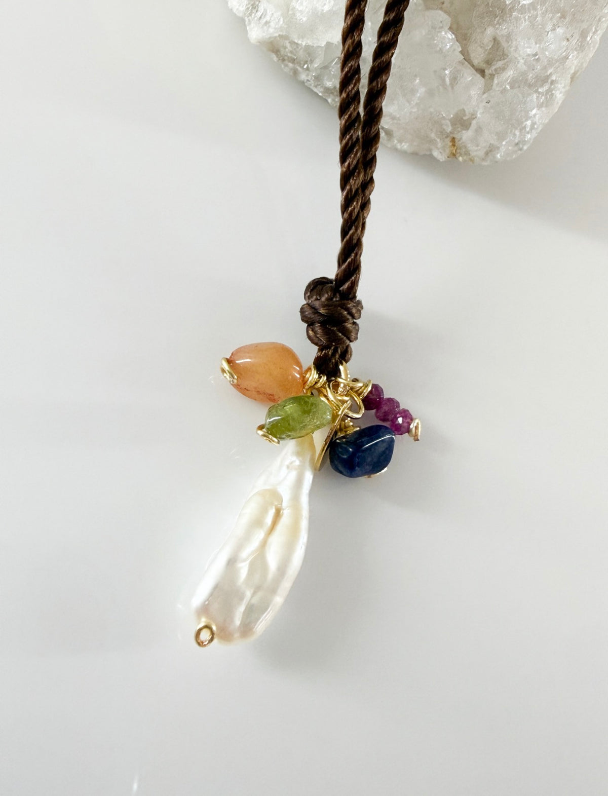 Elena Stones cord necklace