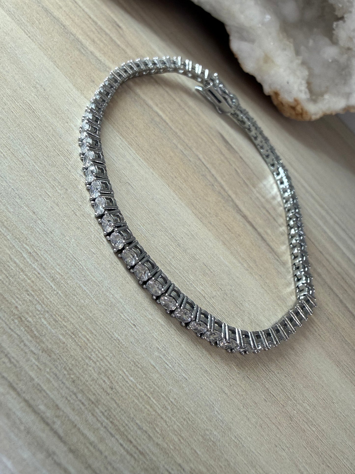 Tenis Bracelet Rodium 8.5”