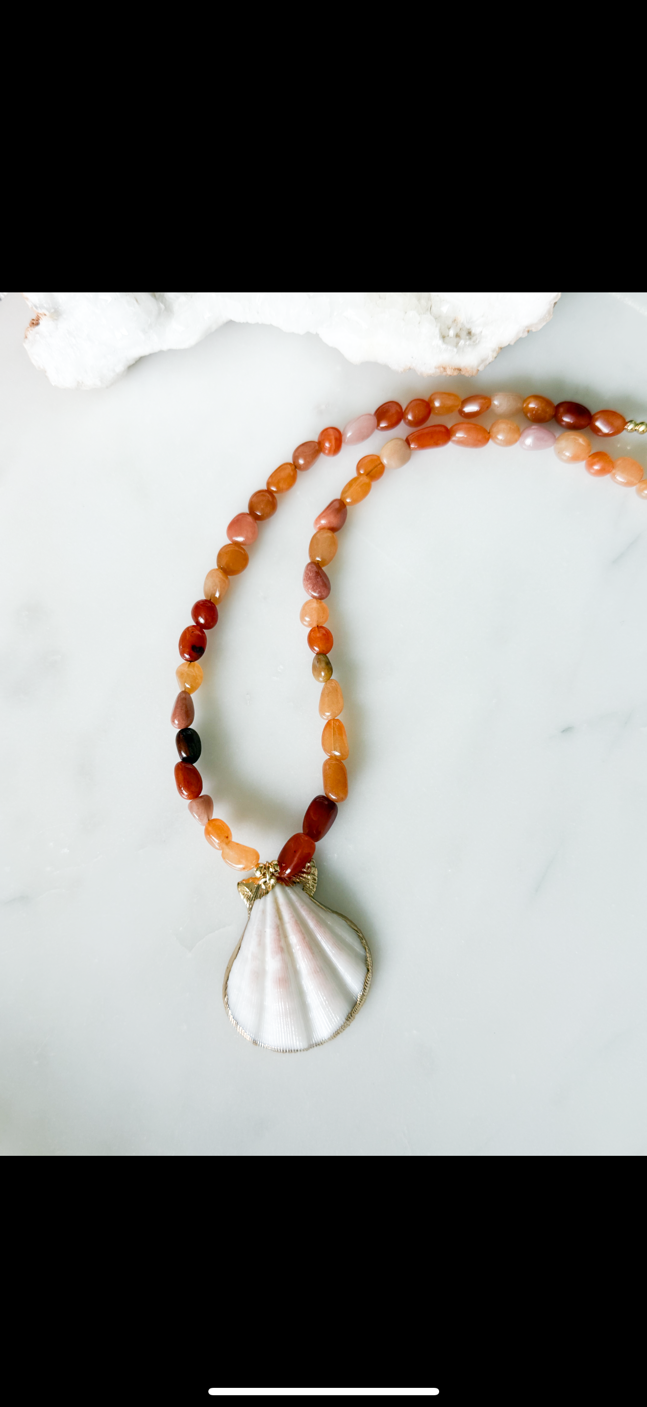 Orange Sea Shell Necklace