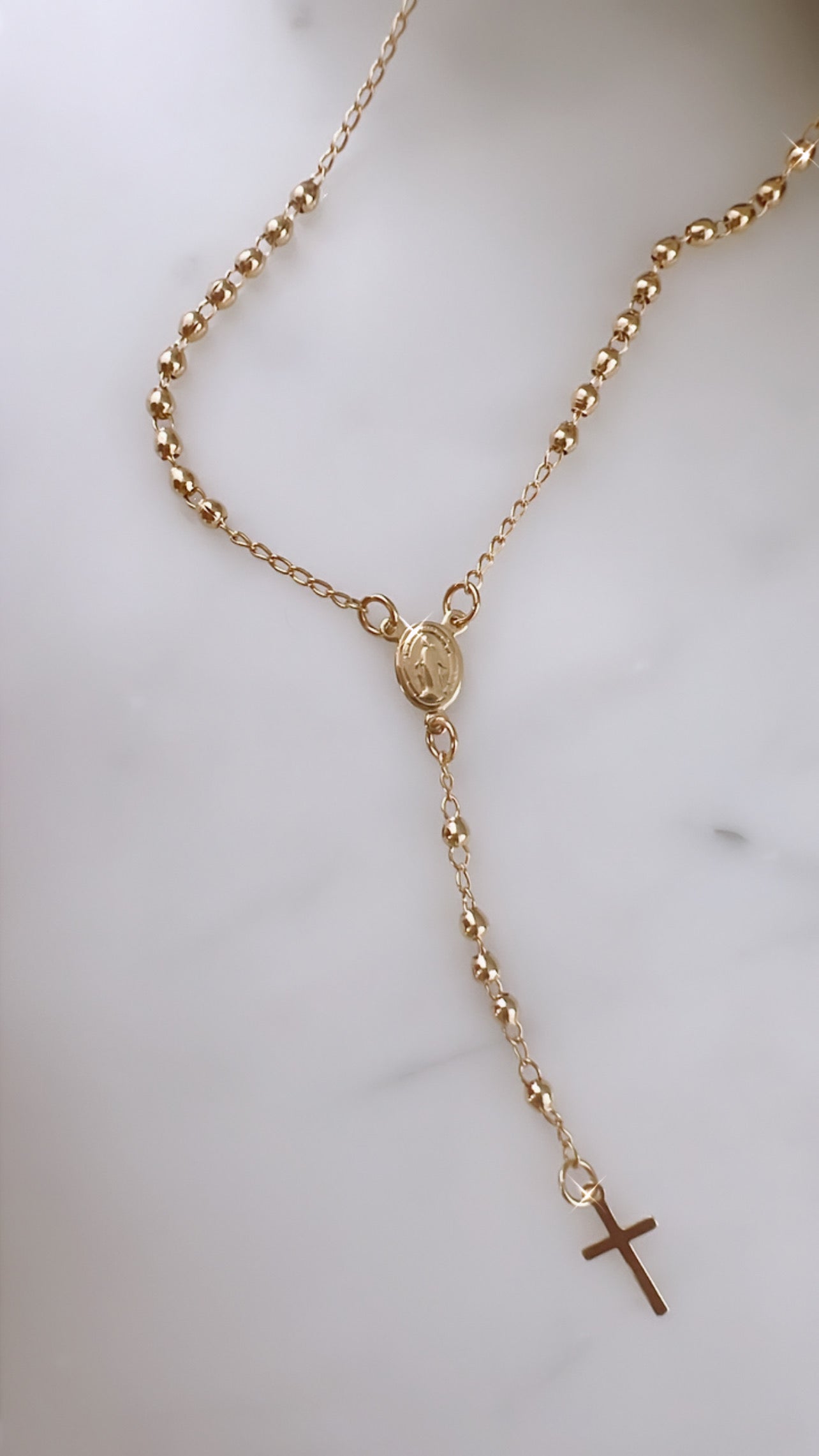 Dainty Rosary V Necklace