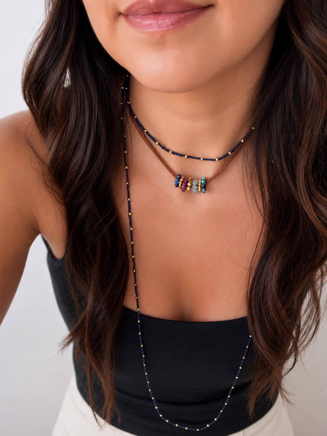 Long Crochet Ball Necklace