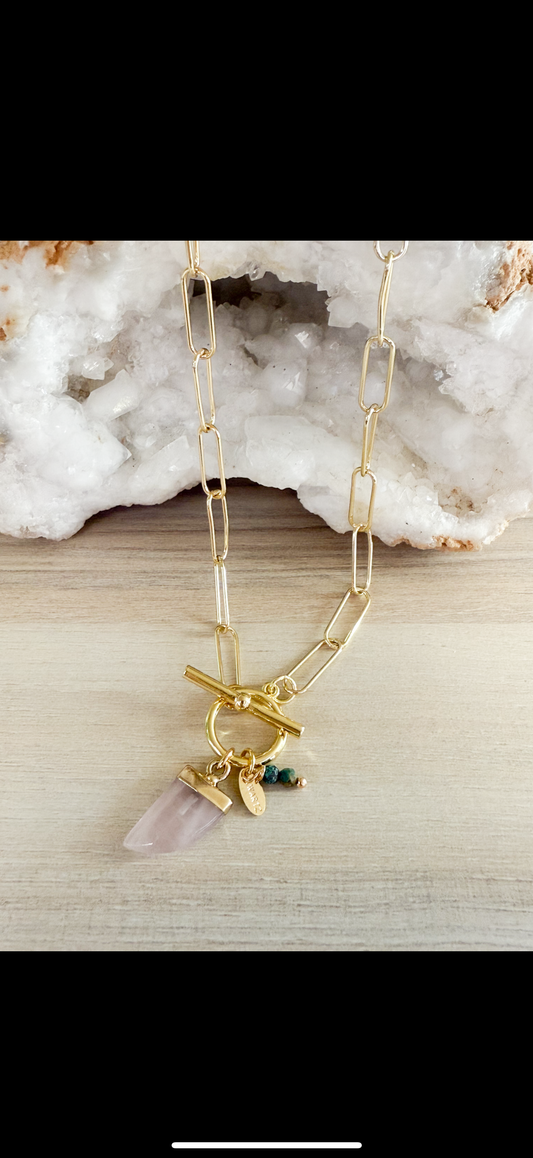 Rose paperclip Necklace