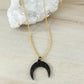 Crescent Moon Black Necklace