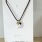 Coin Pearl Cord Necklace (Brown)