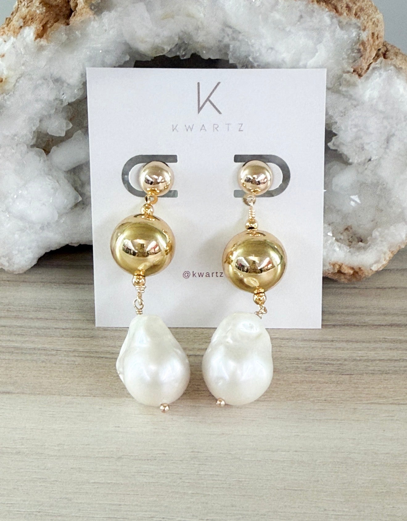 Large Barroque & Ball Long Earrings