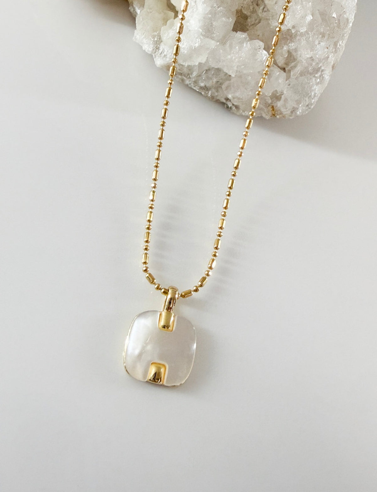 Square Mother Of Pearl Necklace