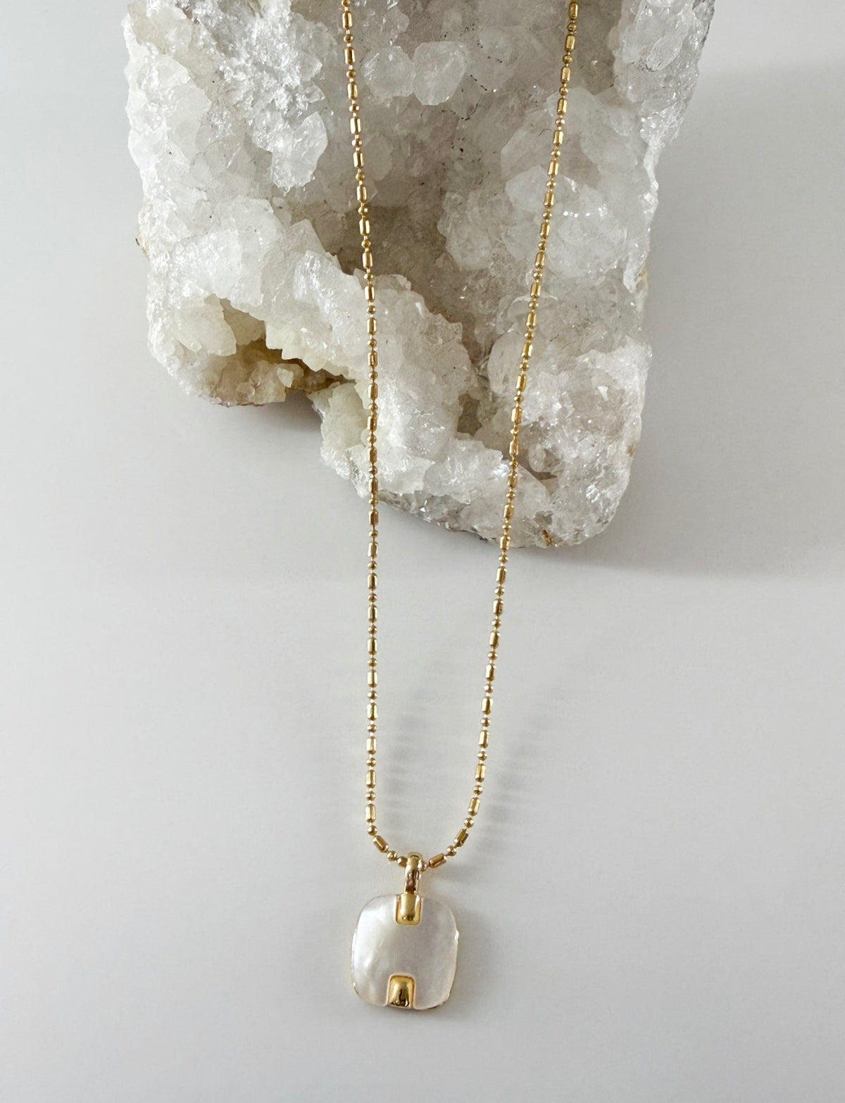 Square Mother Of Pearl Necklace