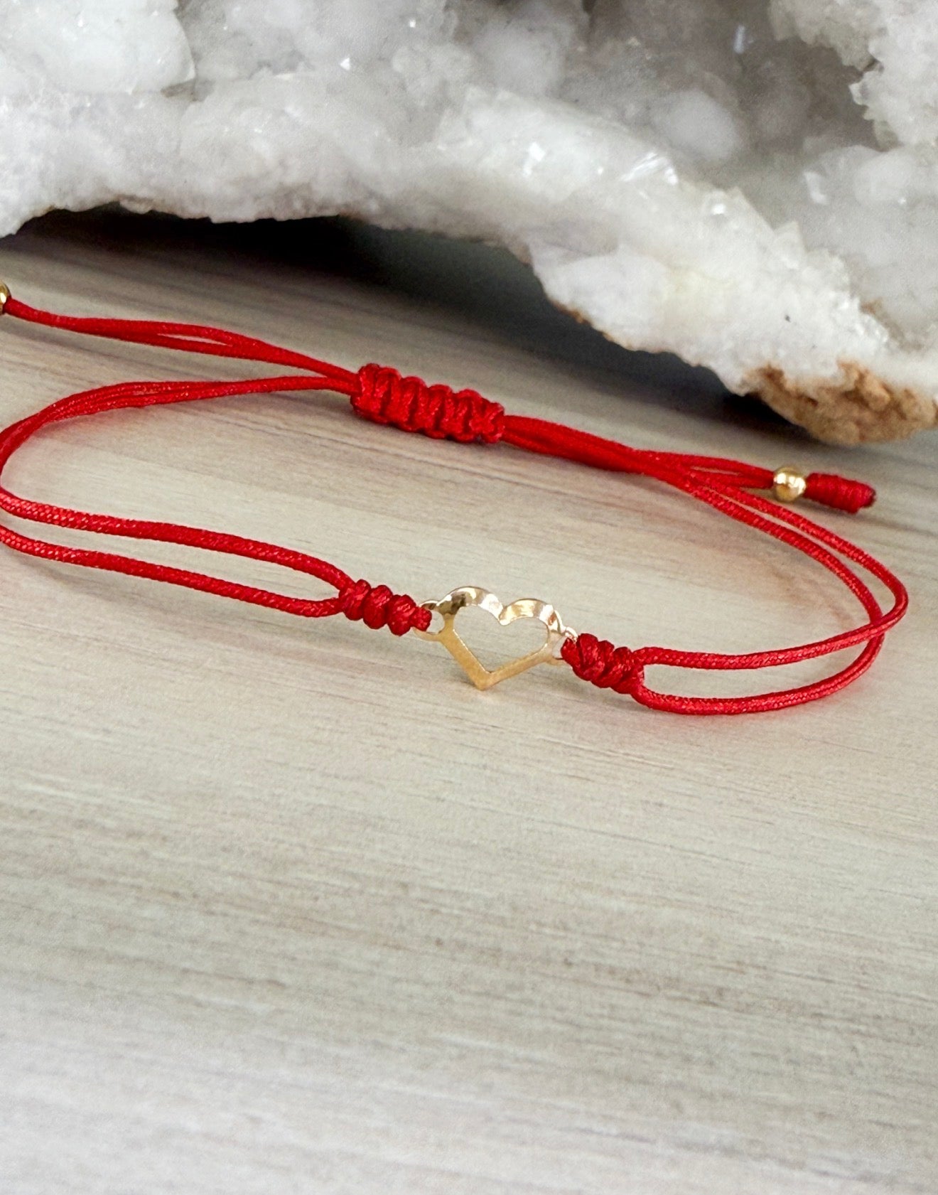 Heart & red cord Bracelet
