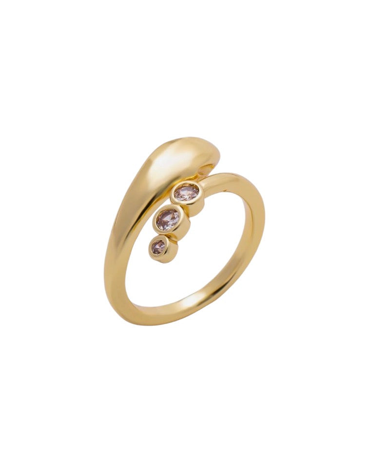 Triple Dotted Snake Ring