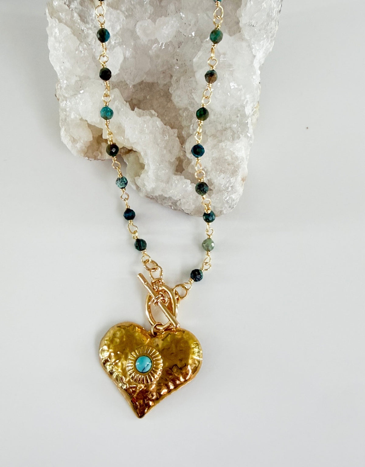 Turquoise Heart Beads Necklace