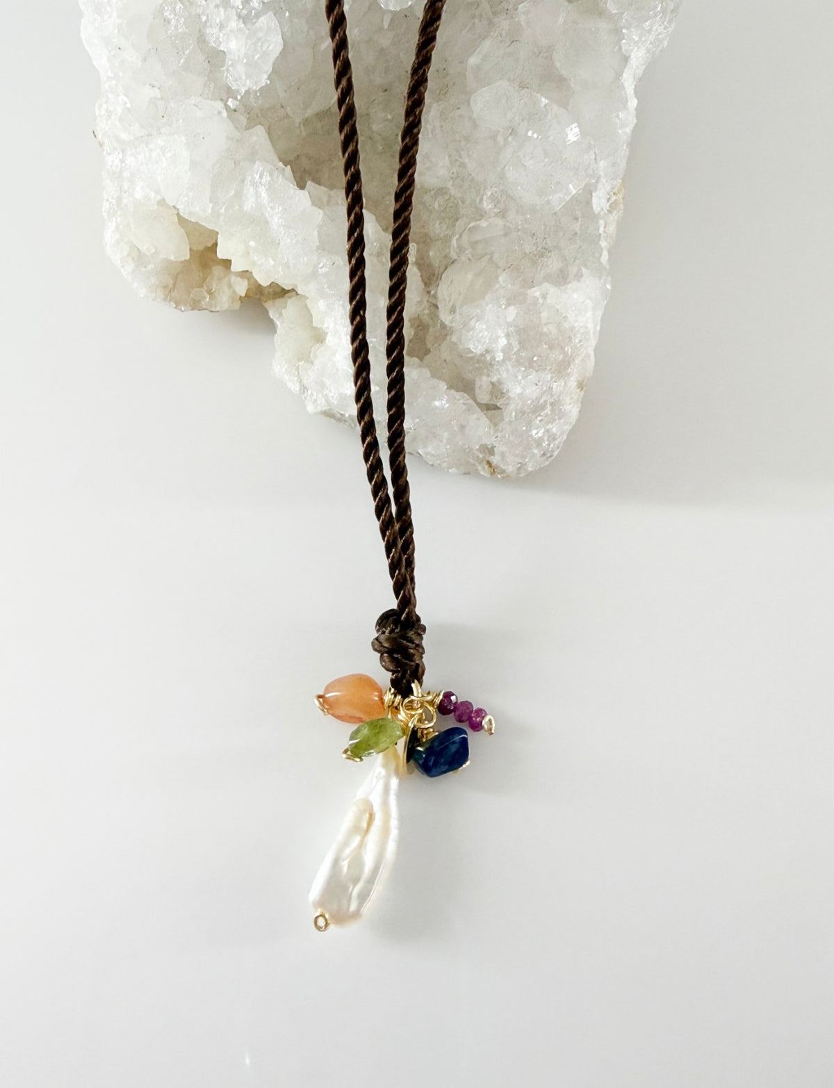 Elena Stones cord necklace