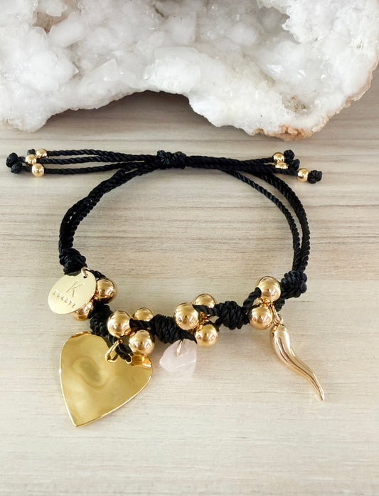 Amy Heart Bracelet (Black)