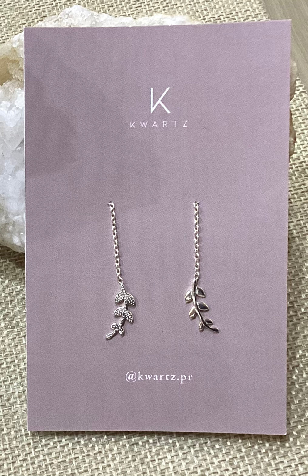 Leaf silver earrings