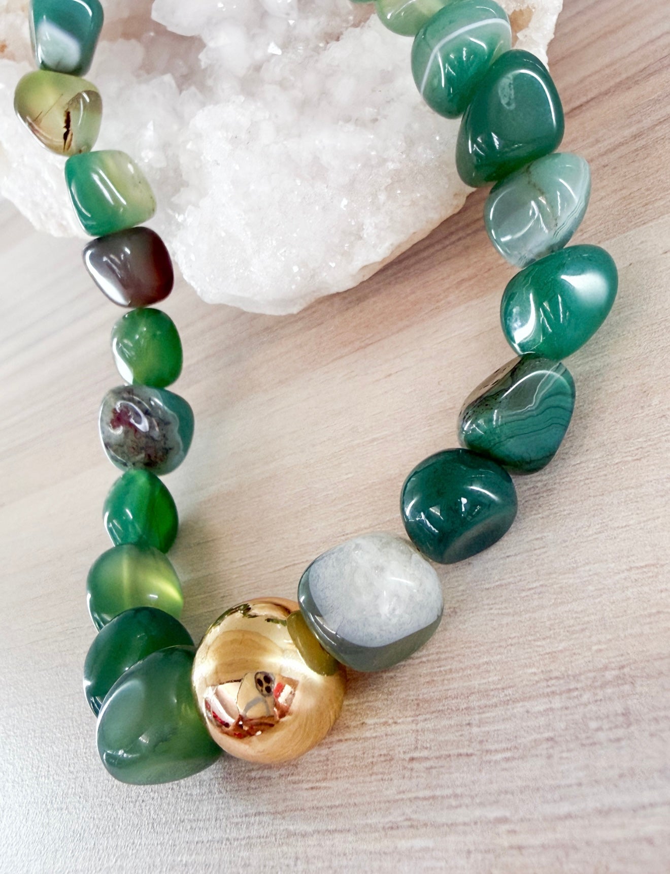 Green Agate Gemstone Necklace