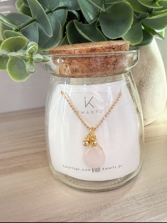 Rose Quartz Drop Necklace