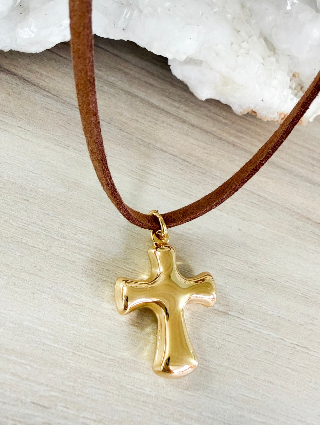 Chunky Cross Cord Necklace
