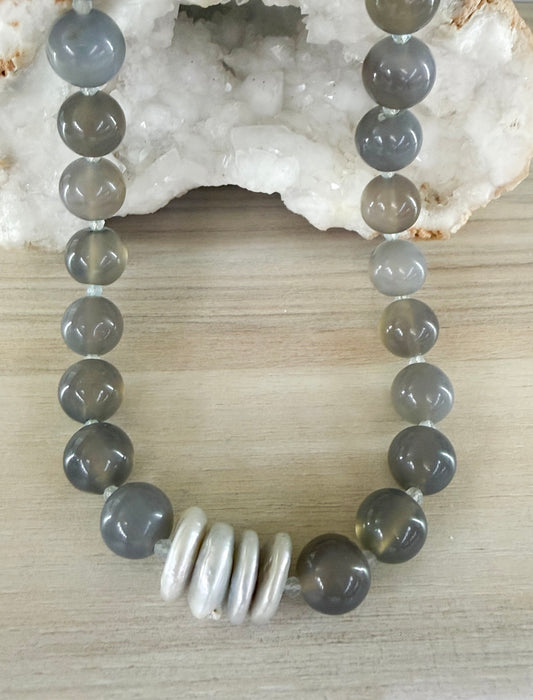 Grey Agate Necklace