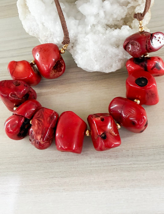 Red Bambú Necklace