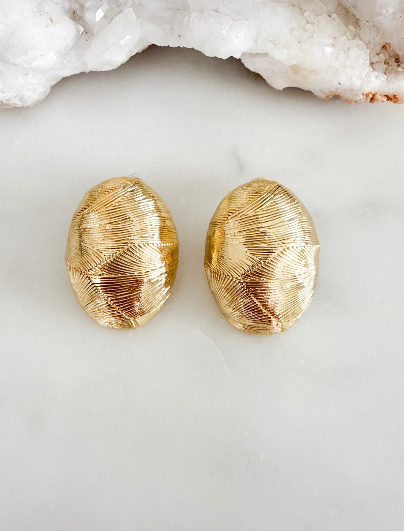 Large Oval Line Earrings