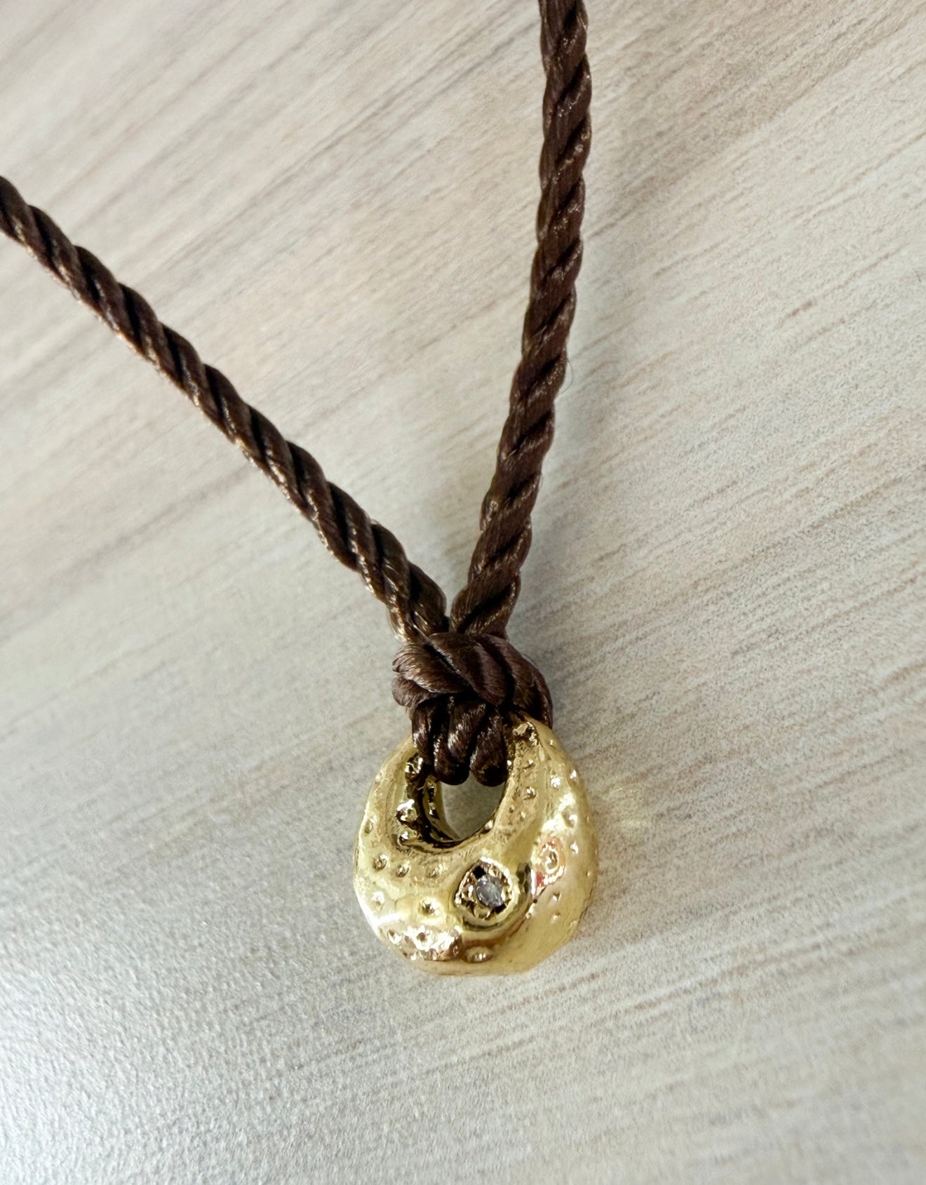 Oval Mini Donut CZ Pendant