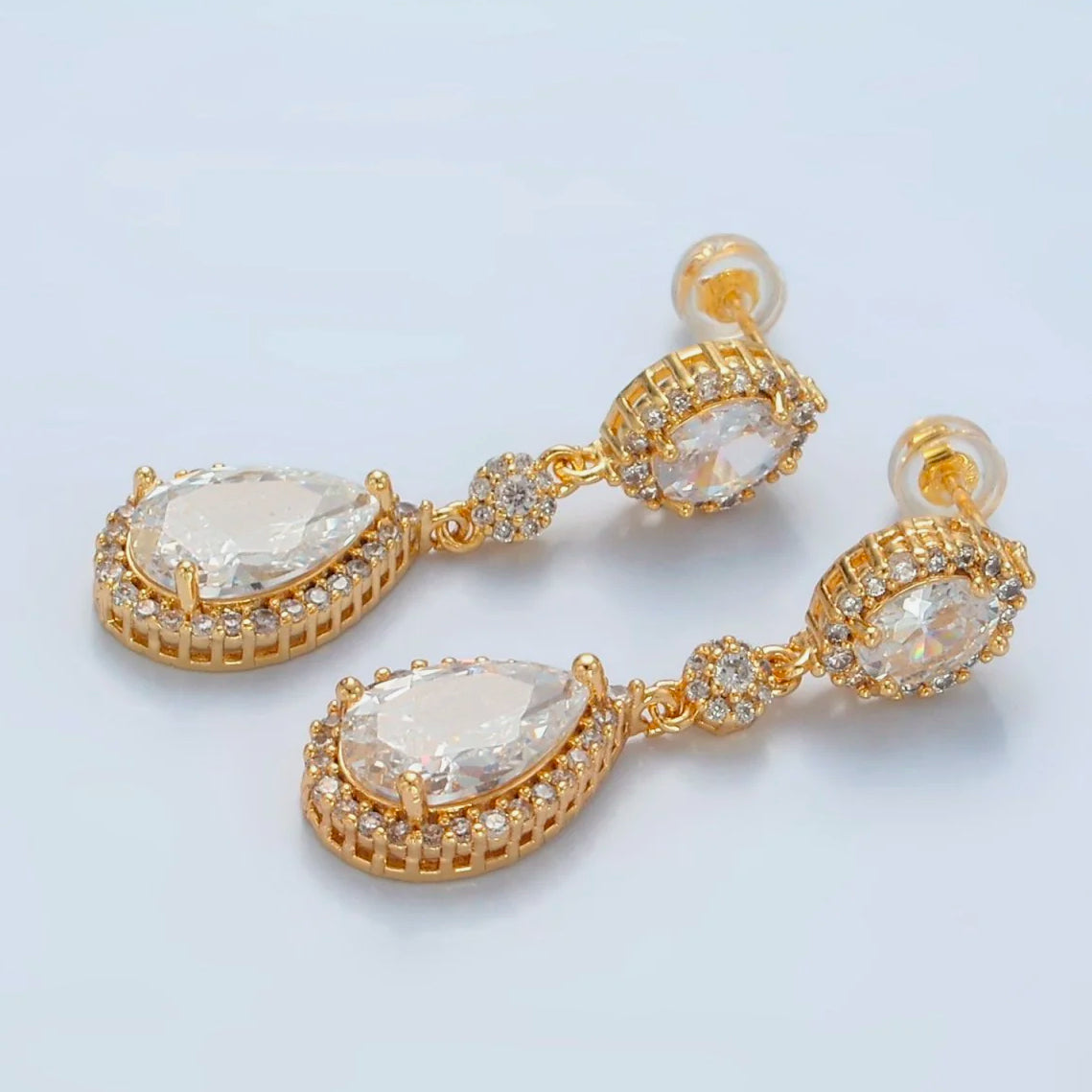 Clear Drop Zirconia Earrings