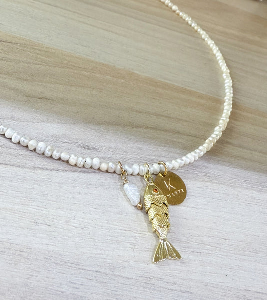Pearls Fish Necklace