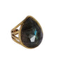 Labradorita Teardrop Ring