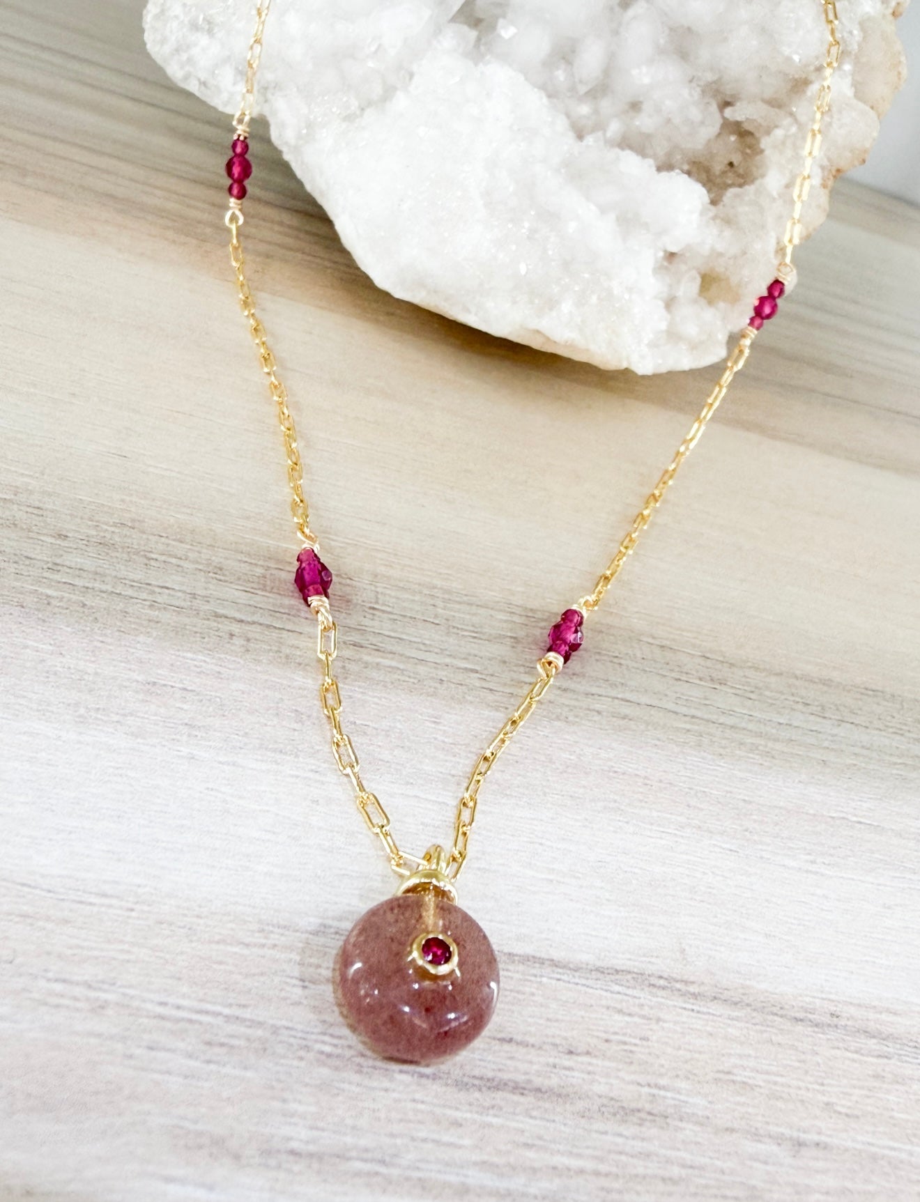 Strawberry quartz Necklace