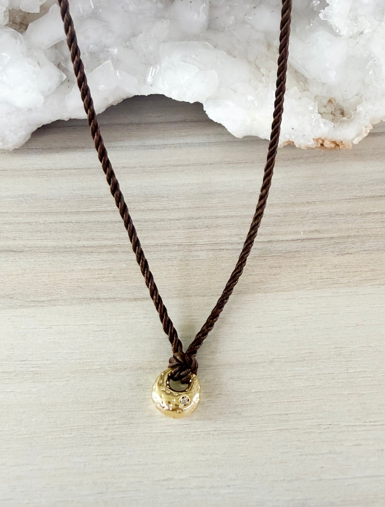 Oval Mini Donut CZ Pendant