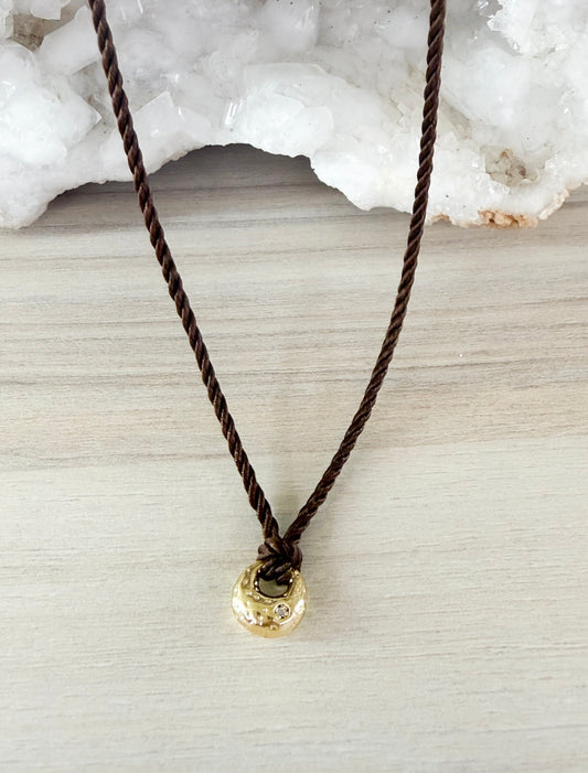 Oval Mini Donut CZ Pendant