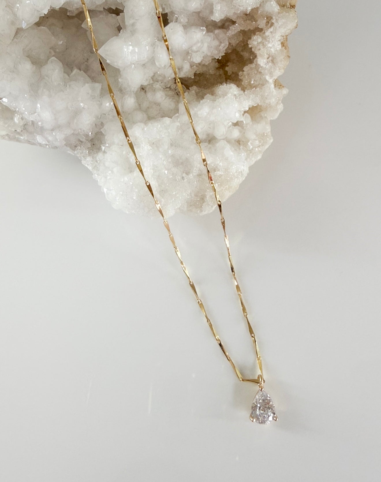 Zirconia Clear Drop Neckalce