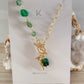 Green Agate & Letter Necklace
