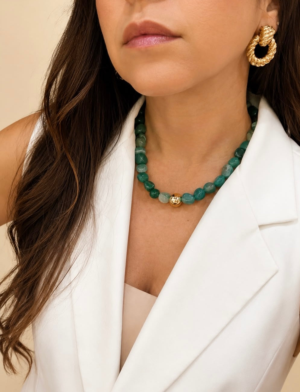 Green Agate Gemstone Necklace