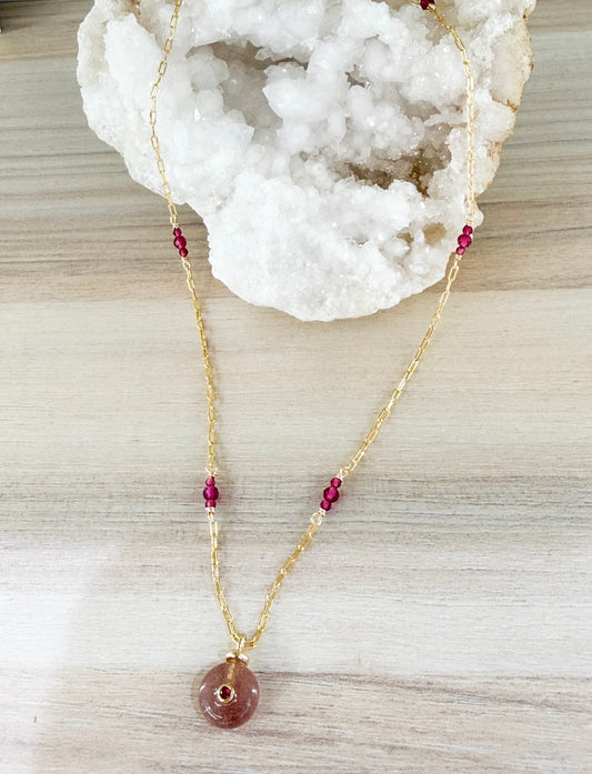 Strawberry quartz Necklace