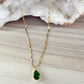 Zirconia Green Drop Necklace