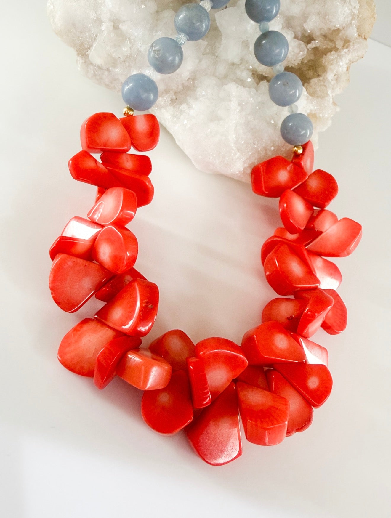 Coral (Peach) Stone Necklace