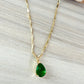 Zirconia Green Drop Necklace