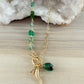 Green Agate & Letter Necklace