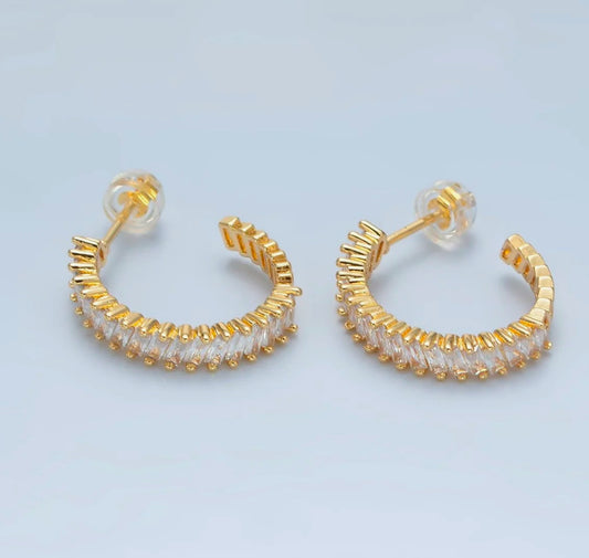 Baguette Zirconia Earrings