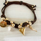 Amy Medium Heart Bracelet (Brown)