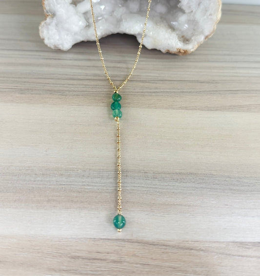 Green Agate Lariat