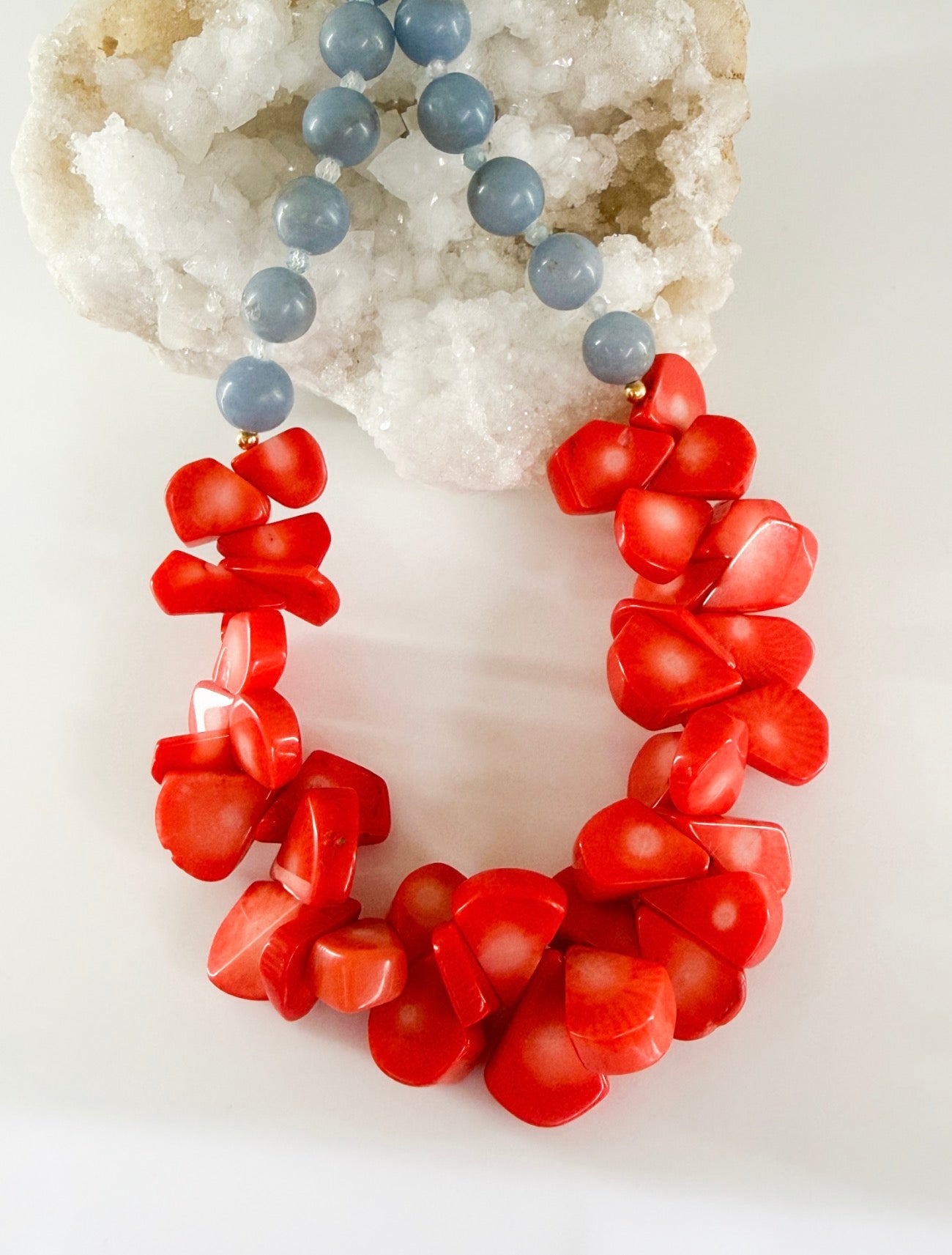 Coral (Peach) Stone Necklace