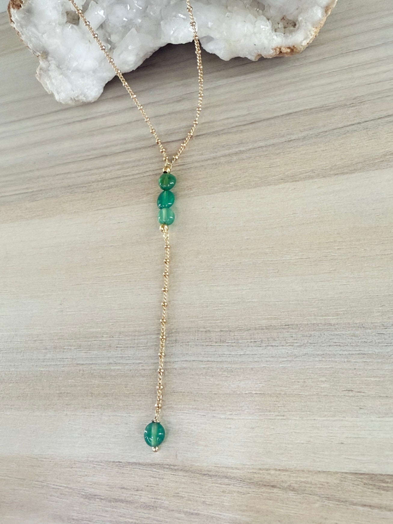 Green Agate Lariat