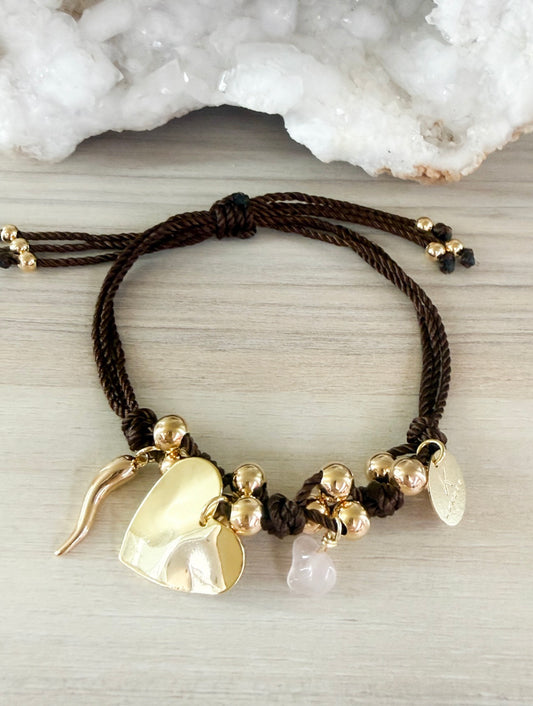 Amy Heart Bracelet (Brown)